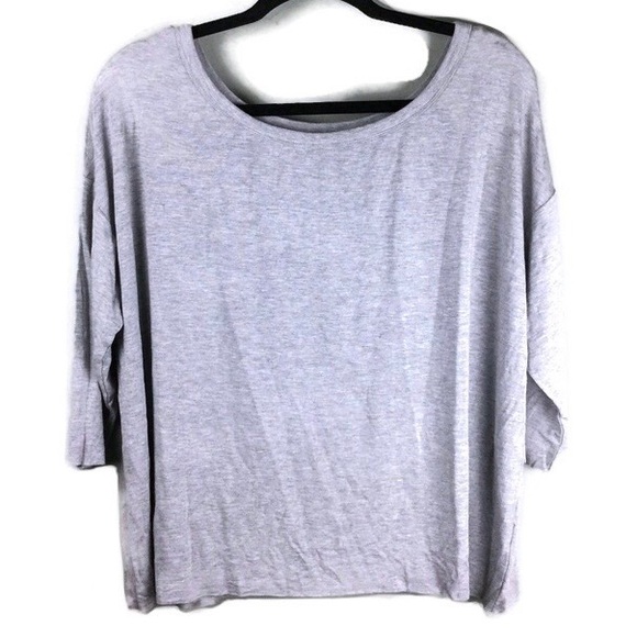 NWT Bailey/44 Sarah Dropped Shoulder Raw Trim 3/4 Sleeve Jersey Top Size Large - Picture 2 of 11